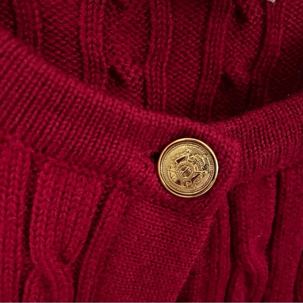 Red Wool Talbots Cardigan - Picture 3 of 5